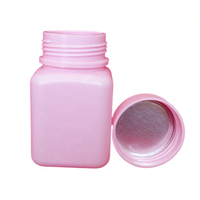Bouteille HDPE carrée rose de 60ml-Conteneur HDPE rose approuvé par la FDA de qualité pharmaceutique, sûr pour les enfants et étanche 60ml