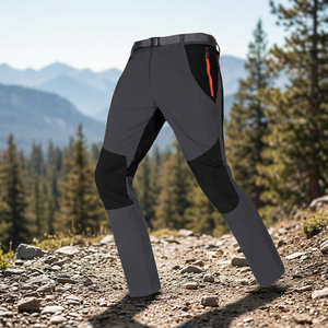 Pantalon de randonnée décontracté pour homme de haute qualité, coupe droite, taille mi-haute avec cordon de serrage, séchage rapide, léger, pour le printemps et l'escalade, 90% nylon, 10% - Product Image 3