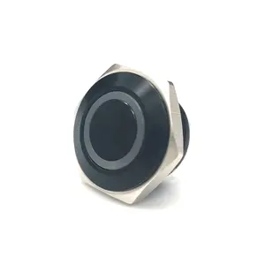 16mm Ultra thin waterproof black momentary flat red blue yellow green led power push button Switch