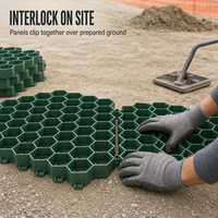 Grille perméable en HDPE et PP pour le drainage des paddocks équestres et des parkings, et la lutte contre la boue des barrages – Stabilisateur de sol robuste