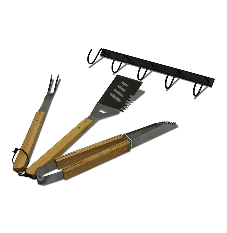 Инструменты для барбекю на открытом воздухе, домашняя мебель, применимая деревянная ручка, гриль из нержавеющей стали для приготовления куриных крыльев и стейков на гриле