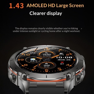 Nouvelle montre connectée Y101, écran AMOLED de 1,43 pouce, bracelet en TPU, GPS, boussole barométrique, sports de plein air, étanche 30 m, lampe de poche, assistant vocal IA - Product Image 5