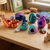 Ensemble d'œufs de dragon à coquille brisée imprimés en 3D, ornements de Pâques Dragon Meng Chong, cadeau fait main, décoration à assembler et à colorier