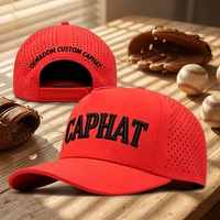 Casquette de golf 5 panneaux perforée découpée au laser, imperméable, respirante et à séchage rapide, avec logo personnalisé, pour hommes – Vente directe usine OEM