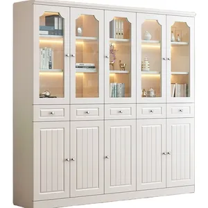 Dustproof Bookcase Bookcase European Solid Wood Simple Large Capacity Display Cabinet