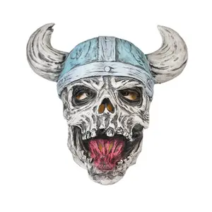 Baige 2024 Halloween brutto Buffalo maschera in lattice di cranio vichel casco pirata che gioca fantasma divertente copricapo maschere da festa