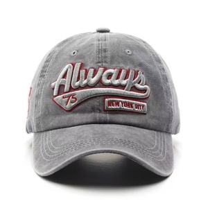 Gorra de Béisbol Retro Desgastada de Algodón Lavado, para Cabezas Grandes, con Efecto Adelgazante en el Rostro, Gorra para Exteriores con Letras Bordadas - Product Image 4