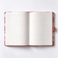 Jurnal Hardcover Kotak-kotak Pink Putih A5, Notebook Kutipan Positif, Cetak Kustom untuk Wanita