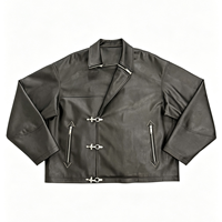Fabrication sur mesure de vestes en cuir pour hommes, style streetwear tendance, avec boutons et fermeture éclair sécurisés