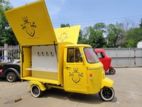 Triciclo Eléctrico Retro Piaggio Ape, Barra de Café Móvil, Camión de Cerveza, Totalmente Equipado, Remolque de Comida de Acero Galvanizado de 3 Ruedas