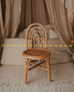 Mobilier d'intérieur Chaise de poupée Chaise en rotin naturel d'appoint faite à la main Sièges confortables pour chambre à coucher et salle à manger à la maison Prix bon marché - Product Image 5