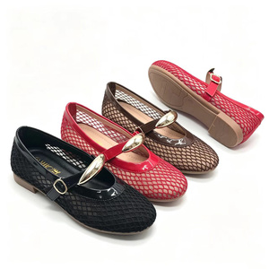 <span class=keywords><strong>Ballerine</strong></span> Eleganti da Donna con Suola Morbida e Cinturino Regolabile, Stile Africano Moderno, Trasparenti in Rete - Product Image 3