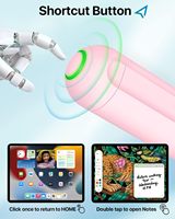 Stylet sans fil rose à chargement magnétique, pointe remplaçable, 9 heures d'autonomie, rejet de la paume, bouton Home, commutateur d'applications pour iPad 2025