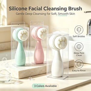 Brosse nettoyante visage en silicone double face écologique Patte de chat – Élimine l'excès de sébum, la saleté et le maquillage tenace - Product Image 1