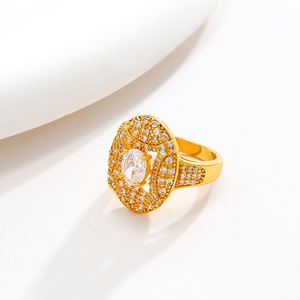 Đám cưới sang trọng Dubai Nhẫn Bộ đồ trang sức phụ nữ tinh khiết 10 14 18K vàng Iced ra lâu dài LỜI HỨA tham gia và nhẫn cưới kim cương - Product Image 4