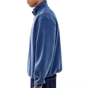 Sweat à capuche personnalisé 100% coton en gros pour hommes à manches longues fermeture éclair quart léger <span class=keywords><strong>col</strong></span> <span class=keywords><strong>polo</strong></span> décontracté surdimensionné pull à capuche - Product Image 3