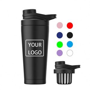 Custom logo 24 oz Insulated Metal <b>Shakers</b> <b>Bottles</b> Cup for Protein Mixes and Pre Workout Leak Proof Stainless Steel <b>Shaker</b> <b>Bottle</b> - Product Image 1