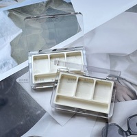 Maßgefertigter Flip-Top Probenhalter für Drei Farben Augenbrauenpuder Pinsel Lidschatten Make-up DIY Kosmetikverpackungsmaterialien Kunststoff