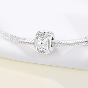 Original high-end DIY <b>bracelet</b> jewelry with copper rhombus-shaped silver and gold <b>beads</b>, fashionable pendant for women - Product Image 6