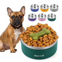 Bol à eau pour chien personnalisé avec logo, 32 oz, 64 oz, en acier inoxydable, isolé, antidérapant, pour l'eau ou la nourriture