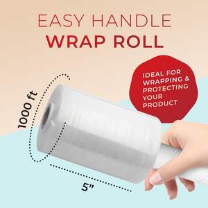 Heavy Duty Shrink <b>Wrap</b> Roll, <b>Clear</b> Stretch <b>Wrap</b> for Packing & Moving, Ideal for Furniture and Pallets - Product Image 4