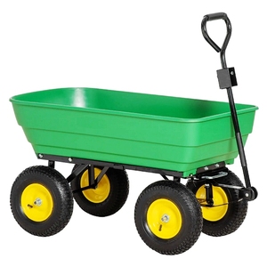 <span class=keywords><strong>Chariot</strong></span> de jardin robuste en polyéthylène avec pneus pneumatiques de 10 pouces pour l'aménagement paysager et le jardinage - Product Image 1