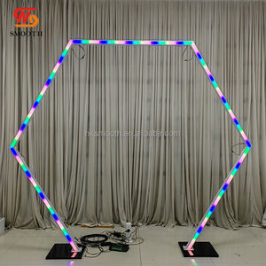 Arche hexagonale LED avec lumière RGB, télécommande, pour la décoration de l'allée d'entrée des événements de mariage, fête - Product Image 1