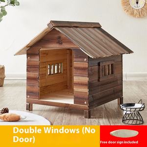 Casa <span class=keywords><strong>de</strong></span> perro <span class=keywords><strong>de</strong></span> <span class=keywords><strong>madera</strong></span> maciza construida <span class=keywords><strong>de</strong></span> calidad, <span class=keywords><strong>madera</strong></span> carbonizada, uso en todas las estaciones, protección solar, anticorrosión, a prueba <span class=keywords><strong>de</strong></span> polillas, adecuada como perrera para perros - Product Image 5