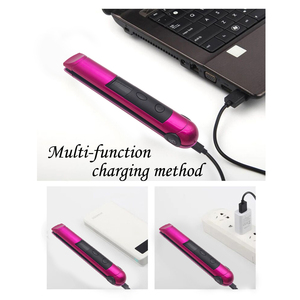 Etiqueta Privada inalámbrico plancha de pelo y <span class=keywords><strong>rizador</strong></span> 2 en 1 <span class=keywords><strong>amazon</strong></span> Venta caliente de cerámica USB plancha de pelo al por mayor - Product Image 3