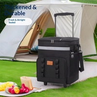Sac isotherme de camping extérieur grande capacité, style chariot, avec roues, boîte d'isolation thermique pour glaçons