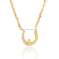Personalizado deslustre libre 18K chapado en oro de acero inoxidable circonitas cúbicas árabe inicial letra collar nombre Collar para mujer