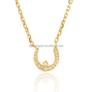 Personalizado deslustre libre 18K chapado en oro de acero inoxidable circonitas cúbicas árabe inicial letra collar nombre Collar para mujer - Product Image 3