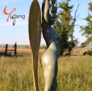 Escultura de Bronce de Diseño Personalizado, Curvas Fluidas, Líneas Danzantes, Técnica de Fundición, Obra de Arte Femenina 'Diosa del <span class=keywords><strong>Amanecer</strong></span>' - Product Image 6