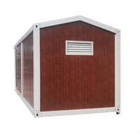 Maison préfabriquée en acier légère de type conteneur, avec toit en pente, pour tri des déchets, usage commercial et activités internationales, en acier coloré