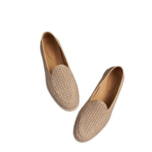 Summer breathable woven loafers for men shallow toe flat bottom single shoe comfortable for commuting <b>lounging</b> one-piece style - Product Image 5