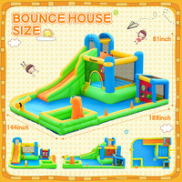 Château gonflable d'extérieur avec toboggan aquatique et piscine flottante, équipement de jeu souple, en stock aux États-Unis