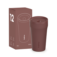 Mug Kopi Berinsulasi Dinding Ganda Bebas BPA dengan Tutup Geser Modern, Mudah Dibersihkan, Mulut Lebar untuk Sekolah & Kantor