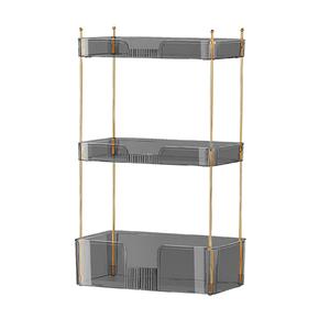 Ripiano da bagno grigio lucido Organizer per il trucco per il cassettone camera da letto dormitorio e alberghi - Product Image 1