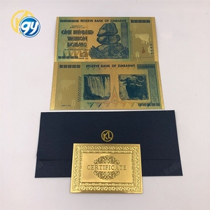 1200 pièces de billets de banque zimbabwéens de cent quintillions de dollars plaqués or 24 carats avec boîte pour collection et cadeaux - Product Image 3