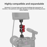 Bras Magique Double Tête 20mm Boule OTAN Pince Cold Shoe Mount 1/4 Vis pour Appareil Photo DSLR Cage Lumière de Remplissage LED Mic Bracket Accessoire