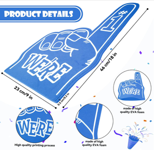 Custom Printing Fans Foam <strong>Fingers</strong> Cheer Gloves We're Number 1 Cheerleading Props Sponge Cheer One <strong>Finger</strong> Gloves Cheerleader Gift - Product Image 4