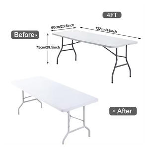 Color blanco 6 pies limpio medio mango niños portátil nueva mesa <span class=keywords><strong>de</strong></span> trabajo <span class=keywords><strong>de</strong></span> estudio plegable con material plástico - Product Image 2