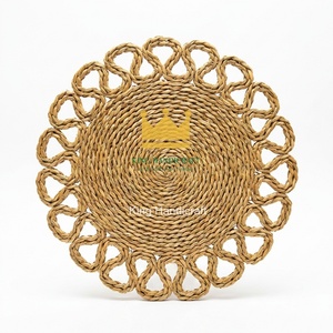 Set de table en rotin fait main en forme de fleur, tapis de table tissé naturel, écologique, décoration de table bohème pour la maison et la cuisine - Product Image 5
