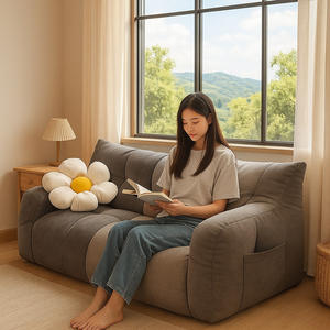 Sofá de tela cuadrado con relleno de espuma, cómodo sofá para sala de estar, dormitorio o alquiler. - Product Image 1