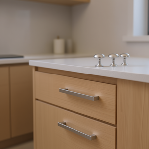 Perillas para gabinetes con forma de hongo, aleación de zinc, acabado en níquel, 1,1 pulgadas, paquete de 25, para cocina, baño, tiradores de cajones, herrajes - Product Image 2