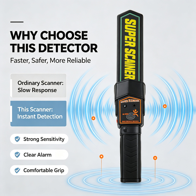 MD-3003B1 Airport School Security Hand Held Portable Metal Detector Wand Hand Metal Scanner for Exams Venue Security Check