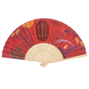 Éventails en bambou personnalisés imprimés numériquement Beckon pour les agences de voyage, les touristes, les promotions de vacances et les salons du voyage - Product Image 1