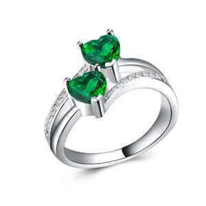 Anello con design a doppio cuore, anello classico da donna - Product Image 1