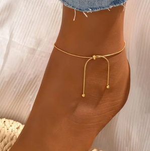 Cavigliera Minimalista Regolabile da Donna, Bestseller Estivo, con Squisito Design a Piccole Perle Rotonde, Disponibile all'Ingrosso - Product Image 1