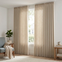 Rideau double face en chenille, couleur unie crème, style salon, chambre à coucher, fenêtre latérale, fenêtre du sol au plafond